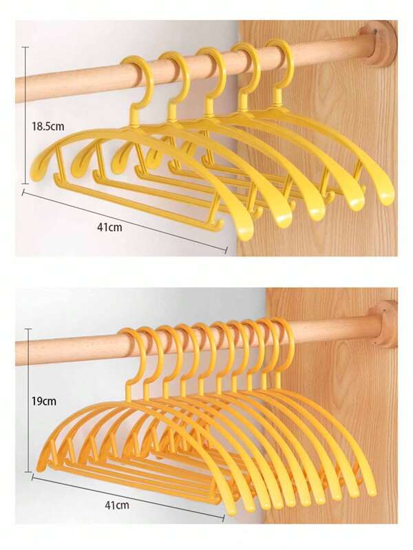 Plastic Wide Shoulder Antislip Clothes Hanger With Nonmarks Clips To
