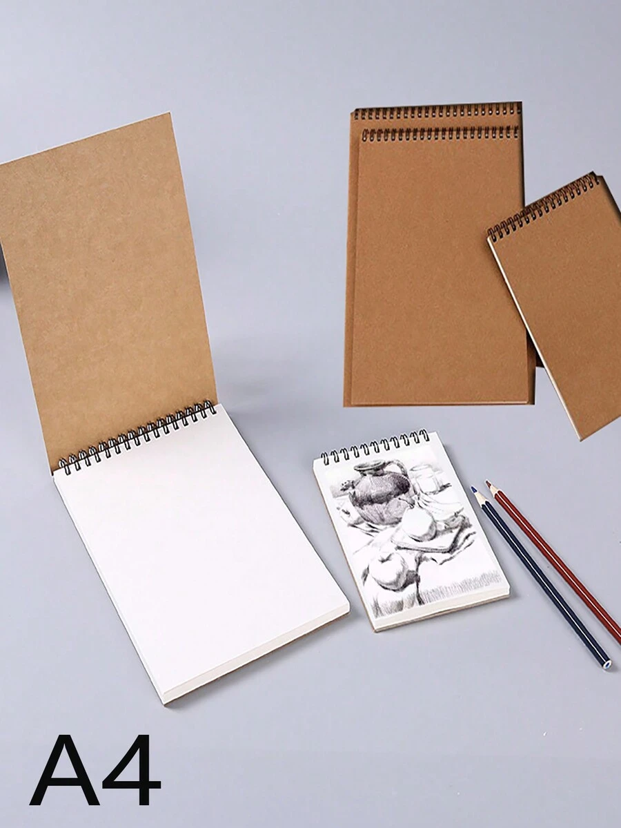 1本160g水彩和素描繪畫專用手繪本,空白內頁,重量級螺旋裝訂手帳,共30張 - 棕色 - 查看 1