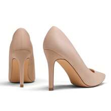 Women Stiletto High Heel Pumps Pointed Toe Elegant Wedding Court Pumps Shoes - 米色 - 查看 3