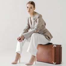 Women Stiletto High Heel Pumps Pointed Toe Elegant Wedding Court Pumps Shoes - 米色 - 查看 6