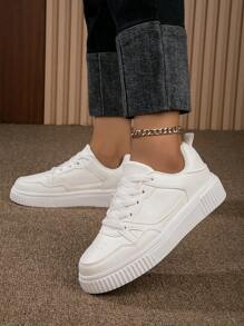 Phong cách mới Của phụ nữ Trắng Giày thể thao Với Dày , Thoáng khí , Giải trí & Thể thao Thiết kế Với Thoải mái Mềm mại & Lót giày , Hoàn hảo Đối với Đi du lịch - trắng - Xem 1