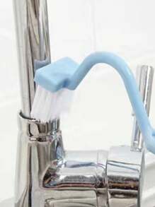 5入組藍色小馬桶刷,s形手柄,塑料材質,可清潔死角,裂縫,馬桶,水槽,檯面等