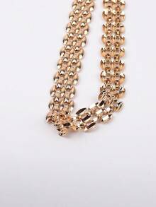 1 Pieza Collar De Gargantilla Para Mujer De Estilo De Cadena De Reloj - Dorado - Ver 3