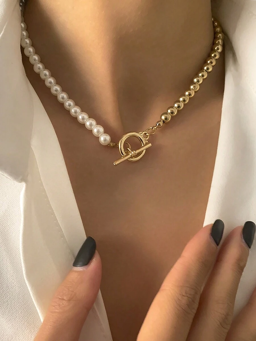 1 Miếng Đơn giản Kết cườm Dây chuyền với sức hấp dẫn - Nhiều màu - Xem 1