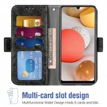 Wallet Phone Case Compatible With Samsung Galaxy Perx Crown Refine Aura Z Fold 2 Z2 Z3 Z4 Z5 Zfold Fold2 Fold3 Fold4 Fold5 AO1 AO2 AO2S AO3 AO3S AO4 AO4E A 01 02S 03 03S 20e 30 31 32 33 34 40 41 42 50 51 52 53 54 70 71 72 73 14A 23A 54A 24S 23S 22S 21S 20S 10S 9S 8S 7S 6S S24+ S23+ S22+ S21+ S20+ S10+ S9+ S8+ S7edge S23plus S22plus S21plus S20plus S10plus S9plus S8plus S24ultra S23ultra S22ultra S21ultra S20ultra S23FE S21FE S20FE EF G5 M12 M13 F12 Leather Mobile Cell Flip Cover With Credit Card Holder Slot Lanyard Wrist Strap Purse Stand Women Girls Black - Black - View 2