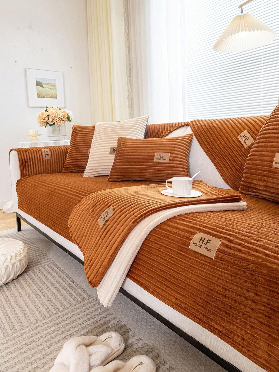 1 Miếng Dày Sang trọng Nhung Đệm sofa , Mềm mại , Làn da thân thiện , Phong cách hiện đại , Tất cả các mùa phổ cập Không trượt Chất rắn Bọc ghế sofa , Sang trọng Chống xước Ấm áp Thoải mái Sofa Người bảo vệ ( Cá nhân )