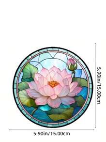 1入荷花圖案捕夢網，DIY窗戶和牆壁裝飾掛飾，花園裝飾配件，派對裝飾 - 藍色 - 查看 8