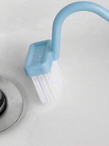 5入組藍色小馬桶刷,s形手柄,塑料材質,可清潔死角,裂縫,馬桶,水槽,檯面等