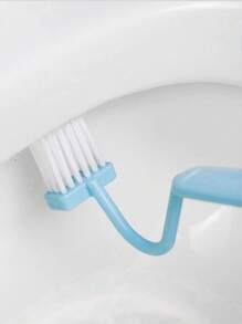 5入組藍色小馬桶刷,s形手柄,塑料材質,可清潔死角,裂縫,馬桶,水槽,檯面等