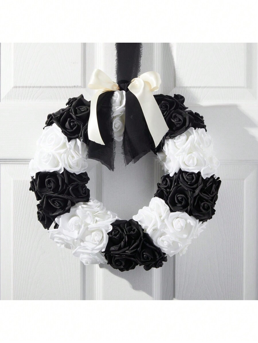 100 Pack Black And White Artificial Flowers, Bulk Stemless Fake Foam