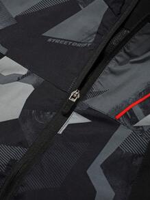 Áo khoác gió thể thao nam, áo nỉ trùm đầu lót nhiệt Soft Shell có khóa kéo, áo khoác chống thấm nước - màu đen - Xem 4