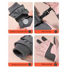 2入組/對,冬季防水防滑保暖女式手套,pvc材質質量優良的戶外觸控手套,適合滑雪