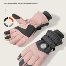 2入組/對,冬季防水防滑保暖女式手套,pvc材質質量優良的戶外觸控手套,適合滑雪