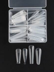 Móng tay Nhựa Gia hạn Hình thức Đối với UV Gel Xây dựng nhanh Khuôn Gấp đôi Sai Đầu Móng Tay Áo Khuôn - Trong sáng - Xem 2