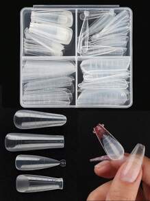 Móng tay Nhựa Gia hạn Hình thức Đối với UV Gel Xây dựng nhanh Khuôn Gấp đôi Sai Đầu Móng Tay Áo Khuôn - Trong sáng - Xem 1