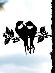 1pc-小鳥剪影藝術花園裝飾插件金屬工藝品庭院戶外花園農家草坪金屬插件