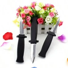 Tricky Toy Dagger Spring Knife Telescopic Simulation Plastic Knife Spoof Fake Knife Prop April Fools' Day - Black - View 3