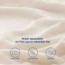 1pc Wool Blanket Extra Large Cream-colored Bedspread Soft, Lightweight, Plush And Luxurious Ultrafine Fiber - Beige - View 10