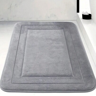 1pc Absorbent Soft Non-Slip Bathroom Mat With Coral Fleece & Memory Foam & Pvc Anti-Slip Bottom. Suitable For Bathroom, Bedroom, Living Room, Kitchen, Window Sill, And As A Door Mat, Carpet Or Floor Mat. Home Bathroom Decor Bath Rug Outdoor Rug Door Mat Fall Decor Bathroom Accessories Back To School Entryway Decor