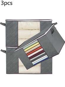 3 Màu Xám Đậm Túi Bảo Quản Quần Áo Trường Tổ Chức Túi Giáo Viên Túi Bảo Quản Học Sinh Bộ - Xám - Xem 1