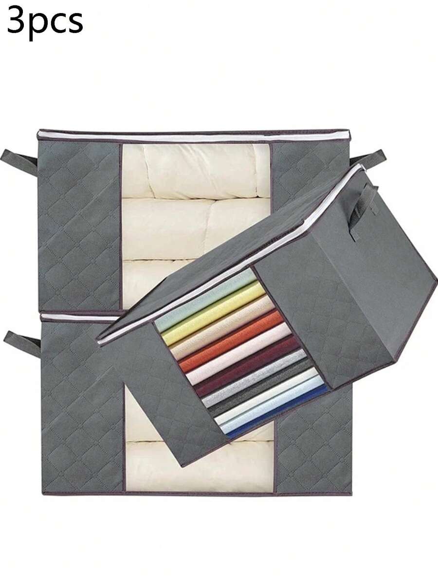 3 Màu Xám Đậm Túi Bảo Quản Quần Áo Trường Tổ Chức Túi Giáo Viên Túi Bảo Quản Học Sinh Bộ - Xám - Xem 1