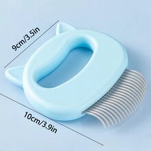 1pc Blue Shell-shaped Pet Hair Remover & Massager, Suitable For Cats. Helps Remove Fleas And Tangles. - Blue - View 7