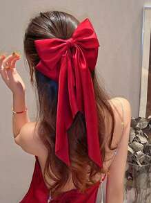 2/1pc Phụ nữ Kẹp tóc nơ lớn màu trắng và đỏ bằng lụa satin cao cấp thanh lịch thời trang Phụ kiện tóc cổ điển phù hợp với trang phục hàng ngày Ngày lễ tình nhân Ngày lễ tình nhân, Kẹp tóc kẹp móng vuốt - Nhiều màu - Xem 7