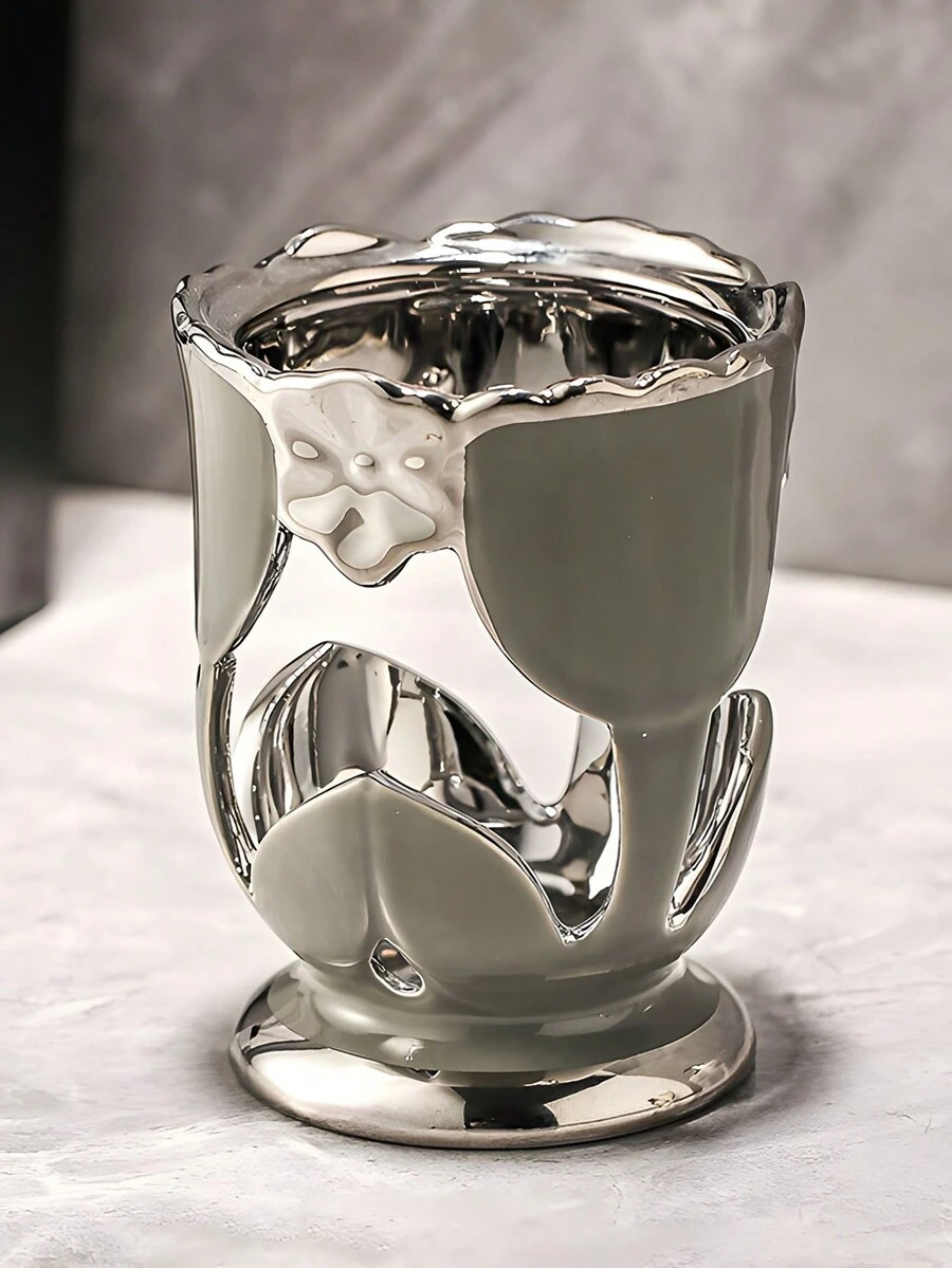 One Unique Style Ceramic Toothbrush Holder, Suitable For Home And Hotel Use - Grey - View 1