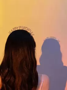 1 件生日派对头带发箍，字母生日快乐发带返校情人节 - 金色 - 查看 4