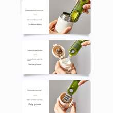 2入組u形杯清潔刷,3合1 U形杯清潔刷,適用於清潔家用保溫杯、玻璃杯、嬰兒奶瓶蓋、冰塊模具等