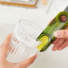 2入組u形杯清潔刷,3合1 U形杯清潔刷,適用於清潔家用保溫杯、玻璃杯、嬰兒奶瓶蓋、冰塊模具等