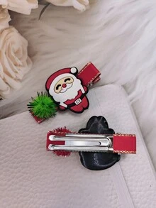 聖誕節女孩髮夾,節日裝飾,獎品,兒童小禮物,軟綿綿的聖誕老人造型