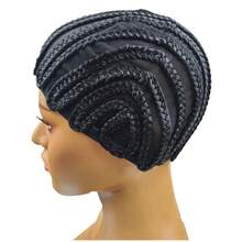 Crochet Braids Cap Braiding Wigs Cap Black Cornrow Wig Cap Synthetic Wigs Mesh Cap For Making Wig - Black - View 5