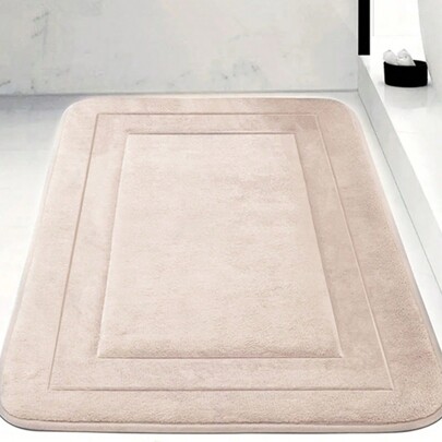 1pc Absorbent, Anti-Skid And Soft Bathroom Mat With Coral Fleece & Memory Foam And Pvc Non-Slip Bottom. Suitable For Bathroom, Bedroom, Living Room, Kitchen And Window Area. Can Also Be Used As Door Mat Or Rug Pad. Home Bathroom Decor Floor Carpet Outdoor Rug Door Mat Fall Decor Bathroom Accessories Back To School Entryway Decor