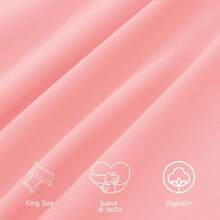 2 King Size Cotton Pillowcases In Various Colors - Pink - View 2