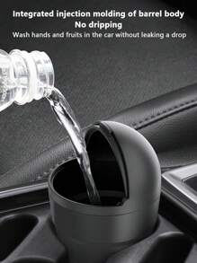 1pc Car Door Hanging Trash Can Passenger Mini Garbage Bin For Car Storage Box - Black - View 5