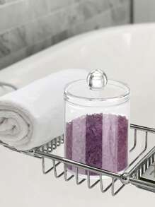1pc Transparent Acrylic Bathroom Makeup Brush Storage Box, For Bathroom Container & Cosmetics Organizer - Clear - View 4