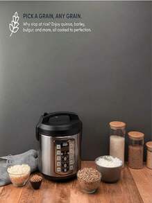 MARVAL TECH- Aroma Professional Plus - Arrocera, Olla De Coccion Lento, Vaporera, Digital Professional, Múltiples funciones, Plateado - Plateado - Ver 4