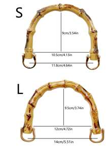 1 chiếc quai xách giả tre hình chữ U thời trang, phụ kiện tự làm quai ví, túi móc, túi rơm, quai thay thế cho túi xách đan. - Nhiều màu - Xem 7