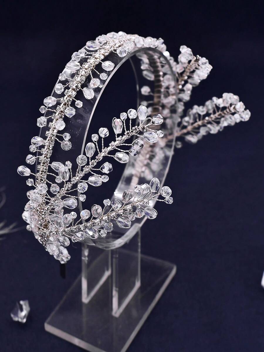 1 件手工水晶女式新娘頭帶,新娘髮型配件,伴娘頭飾禮物