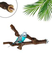 1pc Grape Wood Double Branch Parrot Perch Suitable For All Seasons For Bird Cage Accessory - Brown - View 1