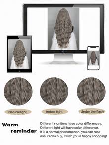 28inch Long Grey Wave Curly Wig - Grey - View 5