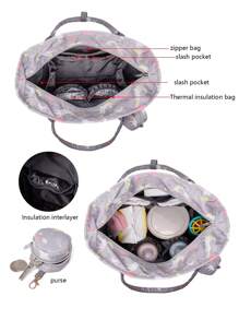 1pc New Arrival Diaper Bag With Large Capacity, Colorful Pattern, Suitable For Outdoor Activities And Traveling - Multicolor - View 7