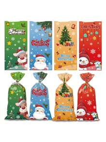 50入混合包裝聖誕糖果袋聖誕禮品袋聖誕派對禮物袋餅乾包裝袋