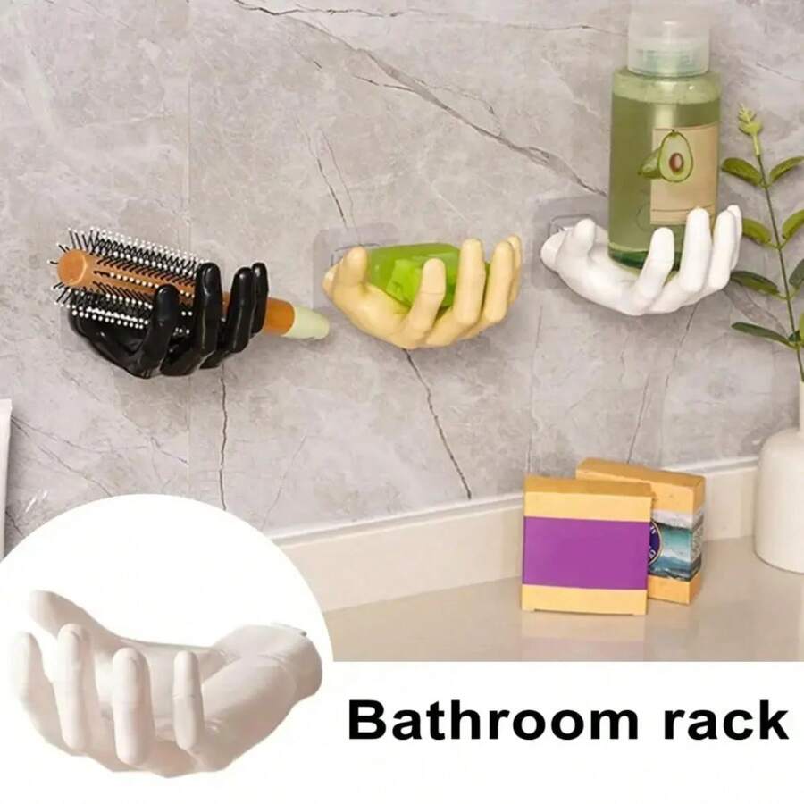 Mới Hình-tay Tường Mạnh mẽ Đục lỗ-free Không dấu vết Cái móc Nhà  Tường Lưu trữ Chìa khóa Móc tai nghe Giá lưu trữ - màu đen - Xem 1