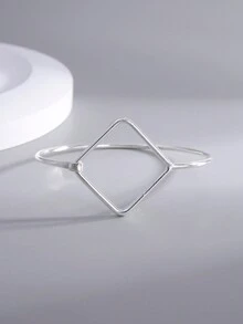 1個時尚簡約的925純銀鑽石形手鍊,適合女性,是朋友、女友、生日、母親節或日常佩戴的理想禮物