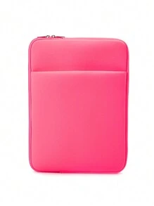 1 pieza Funda de portátil de unicolor casual de 11.6/12.5/13.3/14/15.4/15.6/16/17 pulgadas, compatible con Huawei/Apple/HP/Hasee - Rosa Fucsia - Ver 3