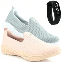 Women Wedge Sneakers - 乾枯玫瑰色 - 查看 1