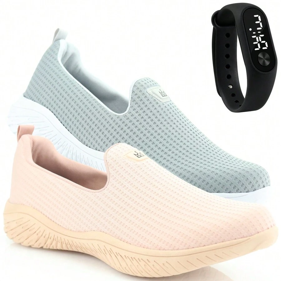 Women Wedge Sneakers - 乾枯玫瑰色 - 查看 1