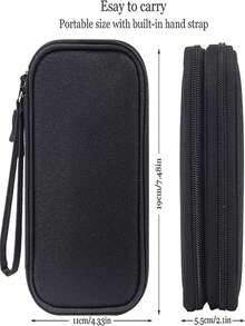 1個黑色雙層電子配件收納袋,電子收納袋,旅行通用電纜整理器電子配件袋,適用於電纜、充電器、手機、sd卡、商務旅行小配件包